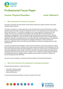 Professional Focus Paper  Course: Physical Education Level: National 2