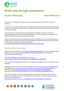 Route map through assessment  Course: Philosophy Level: National 5