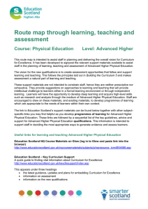 Route map through learning, teaching and assessment