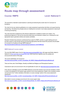 Route map through assessment  Course: RMPS Level: National 5