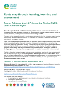 Route map through learning, teaching and assessment