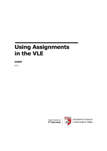 Using Assignments in the VLE  GUIDE