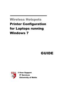 GUIDE Wireless Hotspots  Printer Configuration