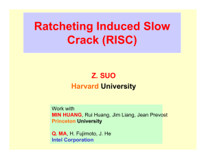 Ratcheting Induced Slow Crack (RISC) Z. SUO Harvard
