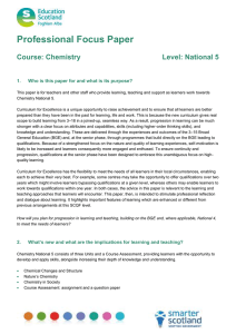 Professional Focus Paper  Course: Chemistry Level: National 5