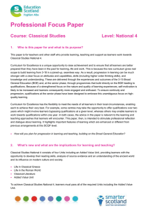 Professional Focus Paper  Course: Classical Studies Level: National 4