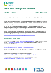 Route map through assessment  Course: Chemistry Level: National 4