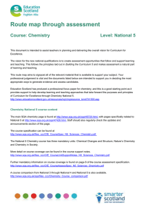 Route map through assessment  Course: Chemistry Level: National 5