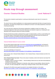 Route map through assessment  Course: Classical Studies Level: National 5