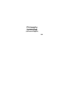 Philosophy Epistemology (Advanced Higher) 7889