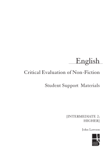 abc English Critical Evaluation of Non-Fiction Student Support  Materials