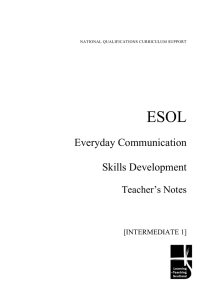 ESOL Everyday Communication  Skills Development