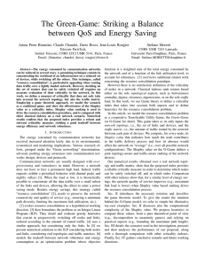 The Green-Game: Striking a Balance between QoS and Energy Saving Stefano Moretti
