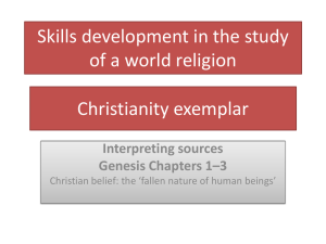 Skills development in the study of a world religion Christianity exemplar Interpreting sources