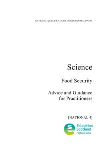 Science  Food Security Advice and Guidance