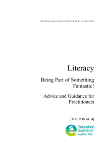 Literacy Being Part of Something Fantastic! Advice and Guidance for