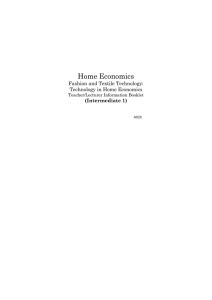 Home Economics  Fashion and Textile Technology: Technology in Home Economics