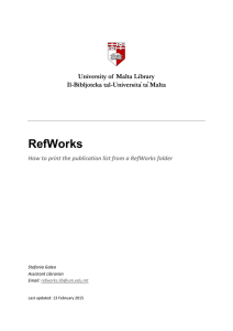 RefWorks  How to print the publication list from a RefWorks folder