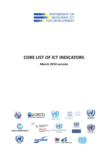 CORE LIST OF ICT INDICATORS March 2016 version