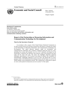 E Economic and Social Council United Nations Statistical Commission