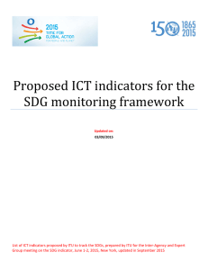 Proposed	ICT	indicators	for	the SDG	monitoring	framework