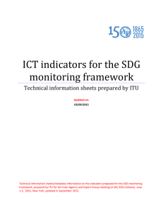 ICT indicators for the SDG monitoring framework