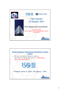 C&amp;I Nairobi 21 October 2015 ITU Regional Activities