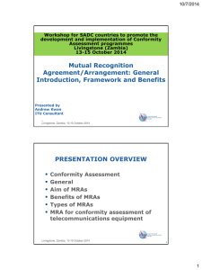 10/7/2014 Workshop for SADC countries to promote the Assessment programmes