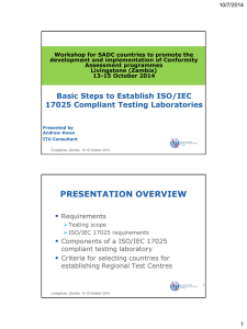 10/7/2014  Workshop for SADC countries to promote the