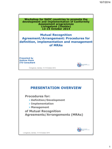 10/7/2014 Workshop for SADC countries to promote the Assessment programmes
