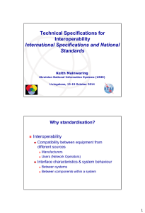 Technical Specifications for Interoperability  International Specifications and National