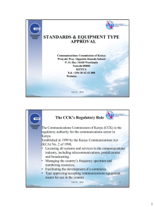 STANDARDS &amp; EQUIPMENT TYPE APPROVAL