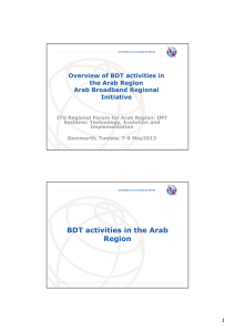Overview of BDT activities in the Arab Region Arab Broadband Regional Initiative