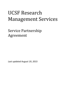 UCSF Research Management Services  Service Partnership