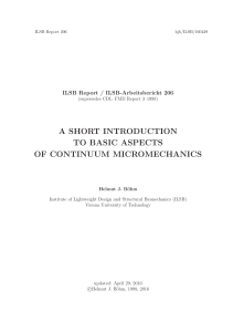 A SHORT INTRODUCTION TO BASIC ASPECTS OF CONTINUUM MICROMECHANICS