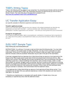 TOEFL Writing Topics