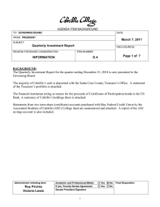 March 7, 2011 Quarterly Investment Report Page 1 of  7