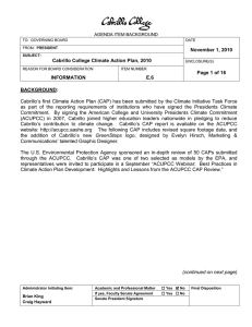 November 1, 2010 Cabrillo College Climate Action Plan, 2010