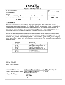 December 6, 2010 Academic Staffing: Classroom Instruction Recommendation Page 1 of 3