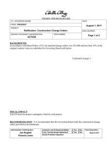 August 1, 2011 Ratification: Construction Change Orders Page 1 of 2