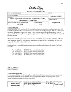 February 6, 2012 Lease Agreement Amendment:  Scotts Valley Center,