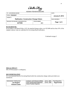 January 9, 2012 Ratification: Construction Change Orders Page 1 of 2