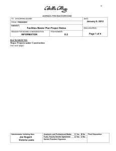 January 9, 2012 Facilities Master Plan Project Status Page 1 of 4