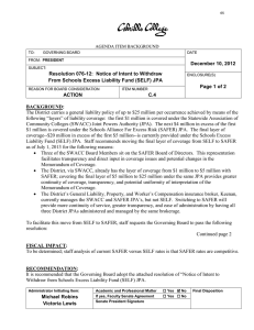 December 10, 2012 Resolution 076-12:  Notice of Intent to Withdraw
