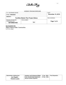 December 10, 2012 Facilities Master Plan Project Status Page 1 of 4
