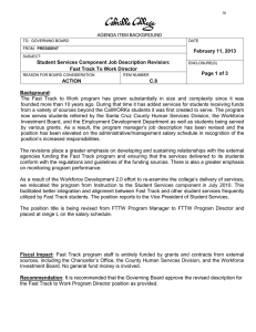 February 11, 2013 Student Services Component Job Description Revision: