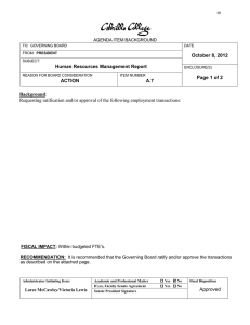 October 8, 2012 Human Resources Management Report Page 1 of 2