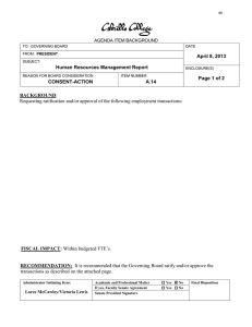 April 8, 2013 Human Resources Management Report Page 1 of 2