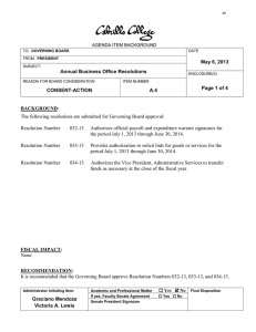 May 6, 2013 Annual Business Office Resolutions Page 1 of 4