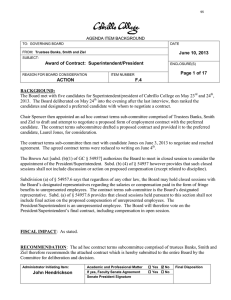 June 10, 2013 Award of Contract:  Superintendent/President Page 1 of 17